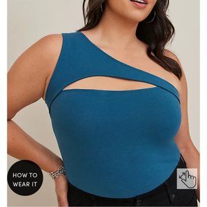 TORRID FOXY CUTOUT ONE SHOULDER TOP SIZE 3X 22-24
